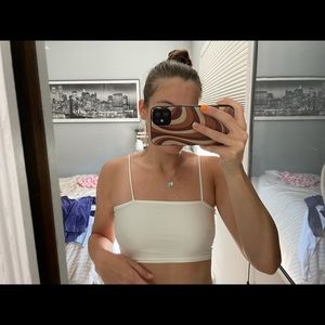 Cropped white tank top